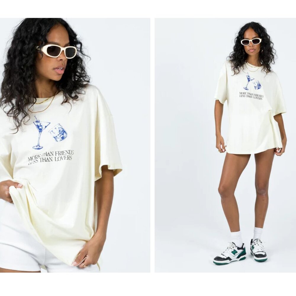 Princess Polly More Than Friends Less Than Lovers Cocktail Oversized Shirt M/L